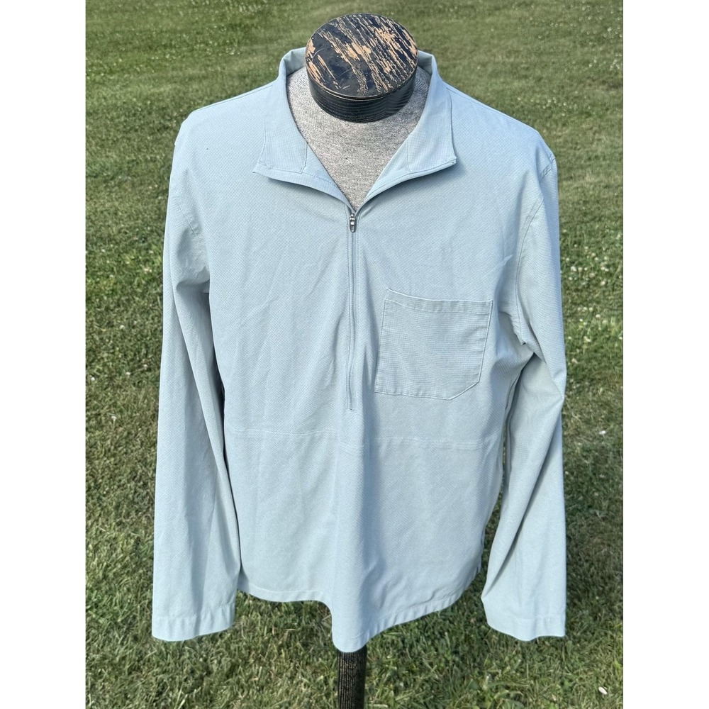 Lululemon Pullover Mens XL‎ Blue 1/4 Zip Long Sleeve Pocket Activewear Top